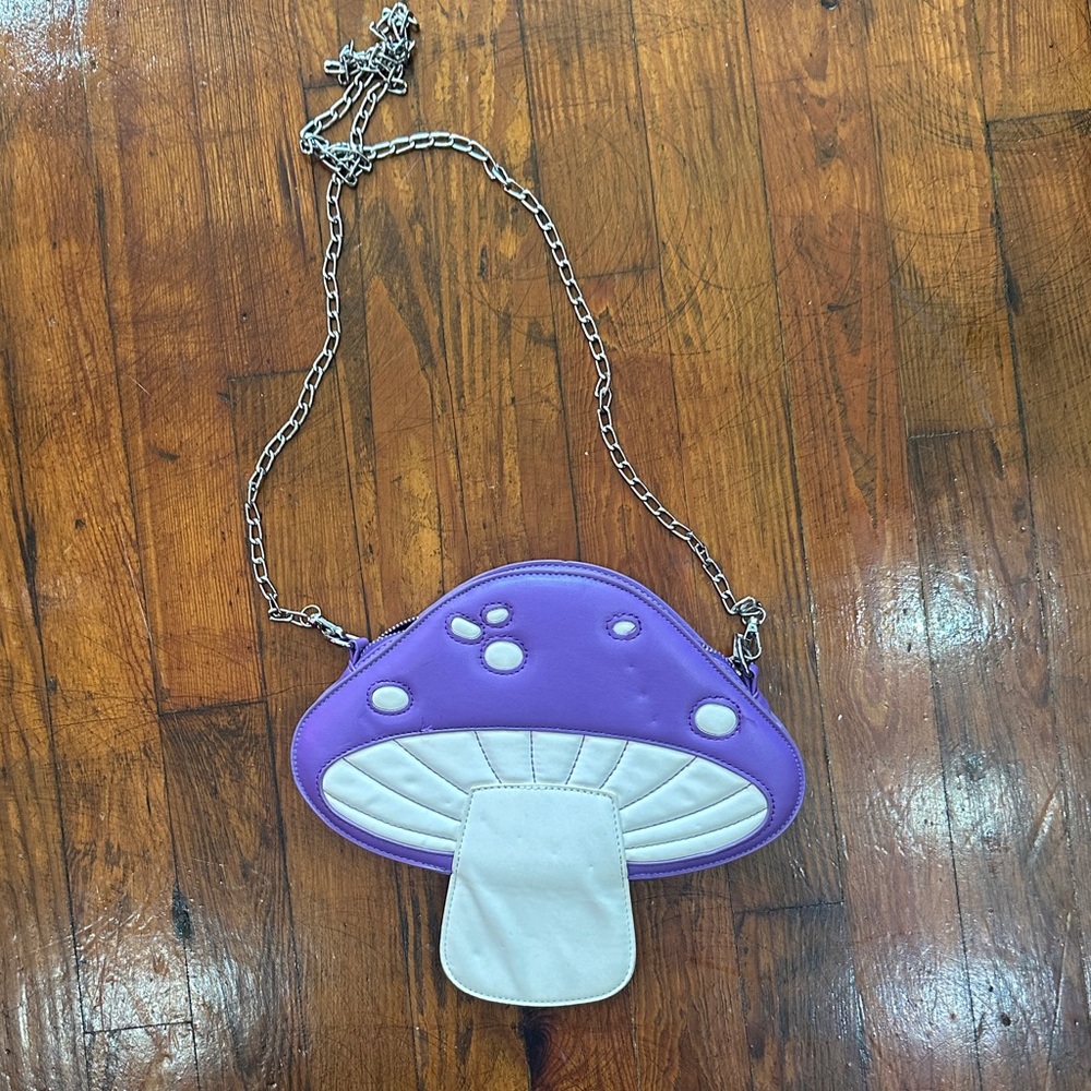 Purple and White Mushroom Bag